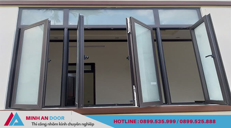 99+ Mẫu Cửa Nhôm Xingfa Màu Xám Ghi Nhập Khẩu Chính Hãng 8 Cửa sổ nhôm Xingfa màu ghi sẫm 4 cánh mở quay, mẫu cửa sổ mở truyền thống thiết kế ấn tượng.